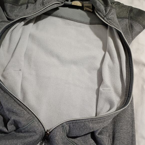L.L.Bean Kids L 14-16 Hooded Sweatshirt Jacket Full-Zip Grey Front Pocket - Picture 4 of 13